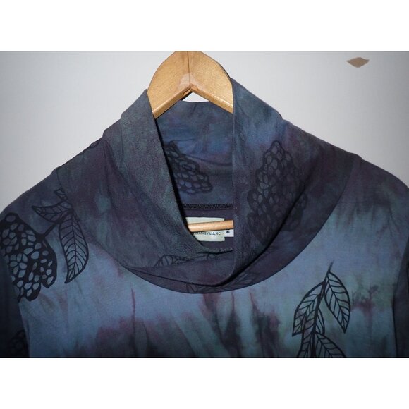 Jude Stuecker Organic Cotton Tunic Gray Blue Handmade Long Sleeve Womens XS Boho - Picture 4 of 6